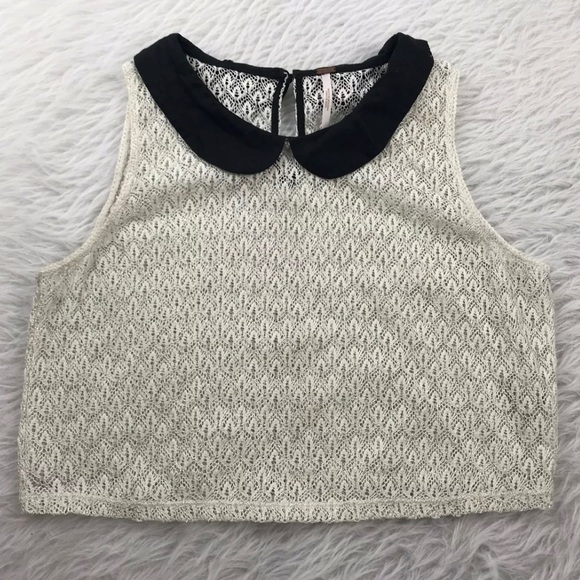 Free People Peek-A-Boo Collared Sleeveless Top - Picture 1 of 5